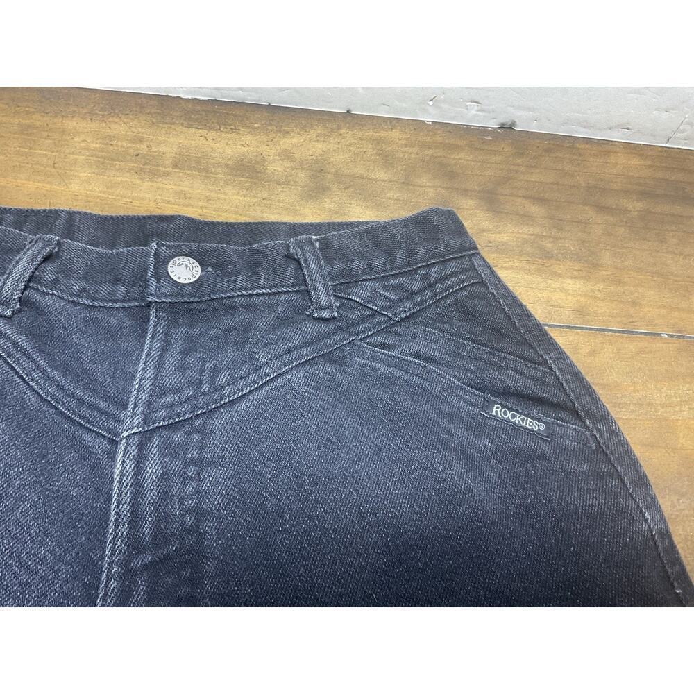 Vintage Rockies Rocky Mountain Jeans Womens 7/8 Black High Rise Western 90s - Picture 5 of 10